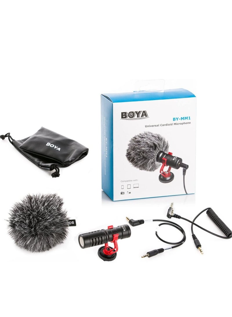BOYA Universal Cardioid Microphone Kit BY-MM1 Black/Grey/Red - Image 1
