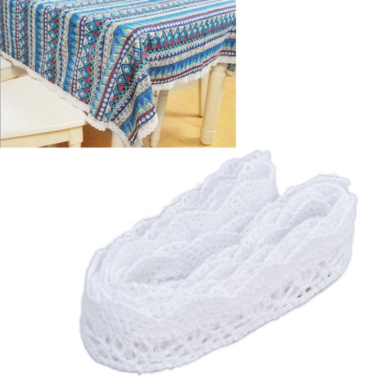 Lace Ribbon DIY Cotton Net 2cm Width 20 Yards Elegant Fabric Lace Trim for Curtain Clothes Tablecloth Gift PackageBeige - Image 3