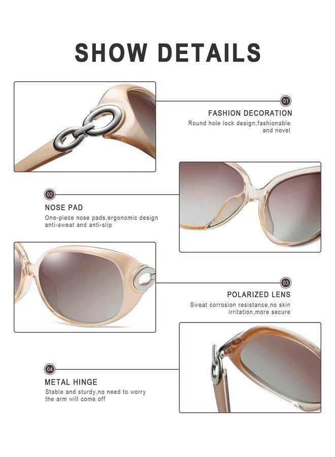 Duco Oversized Polarized Sunglasses For Women Retro Trendy Frame Vintage Ladies Shades Uv Protection 1220 - Image 4