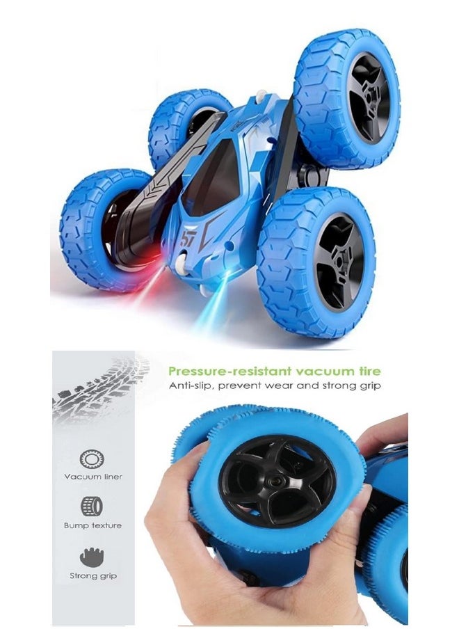 Sky Tech Sky Tech Remote Control Car 2.4GHZ Rechargeable Mini RC Cars 360 Degree Flips Double Side Walking Rotating Storm Stunt Car 50 Mtrs Range 4WD RC Car with LED Headlights Remote Control Car (Multicolor)  - Image 2