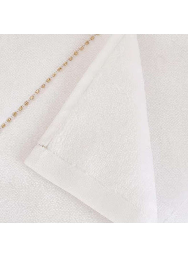 Pan Home Zero Twist Hand Towel 50x90cm - White/Gold - Image 2