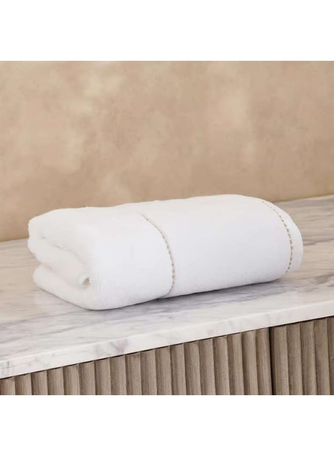 Pan Home Zero Twist Hand Towel 50x90cm - White/Gold - Image 4