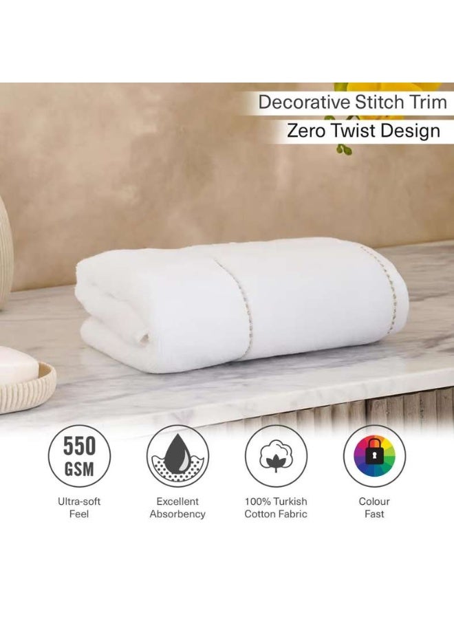 Pan Home Zero Twist Hand Towel 50x90cm - White/Gold - Image 5