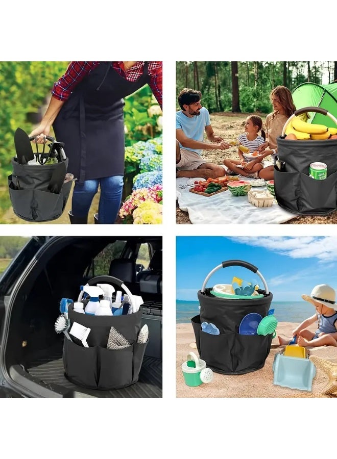 عام سلة نزهة محمولة قابلة للطي ، سلة أدوات الحديقة ، سلة محمولة في الهواء الطلق ، تخزين السفر ، حقيبة أدوات الزينة ، سلة تخزين الحديقة - Image 4