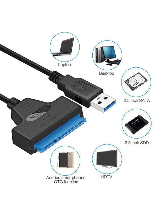 ماركة غير محددة SATA إلى USB3.0 سهل محرك الأقراص كابل القرص الصلب محول كابل قارئ محول كابل 2.5/3.5 بوصة SATA-اللون: إصدار SATA-2.0  - Image 4