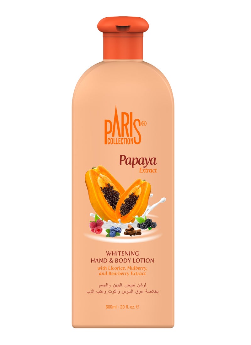 Paris Collection - Papaya Hand & Body Lotion Unisex 600ml - Image 1