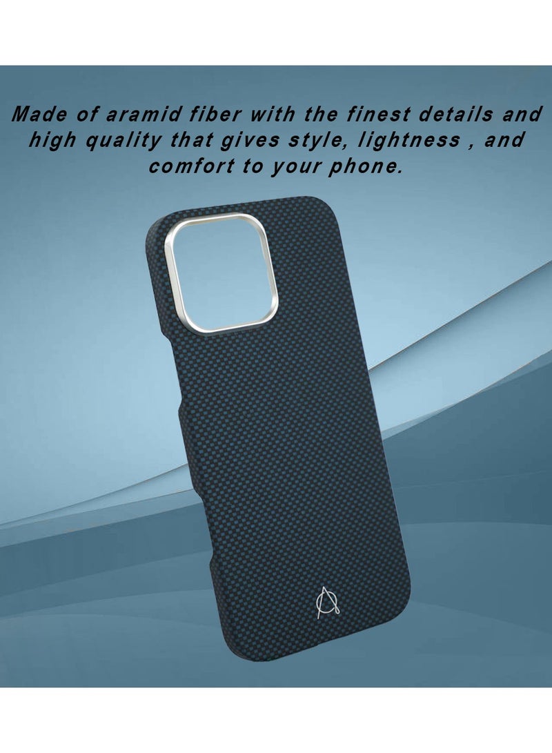 A-Case Series Desen Built-in Powerful Magnet Made of Aramid Fiber, High Quality, Light as a Feather, Thick Camera Protection Compatible with iPhone 16 Pro Max - Blue - Image 5
