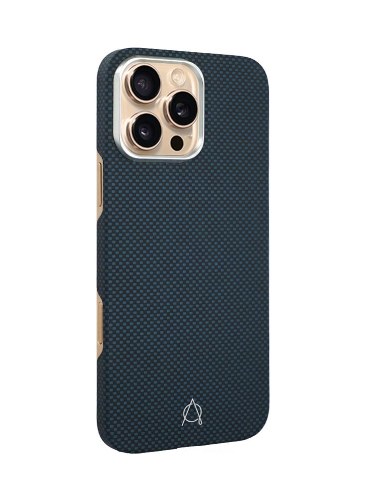 A-Case Series Desen Built-in Powerful Magnet Made of Aramid Fiber, High Quality, Light as a Feather, Thick Camera Protection Compatible with iPhone 16 Pro Max - Blue - Image 2