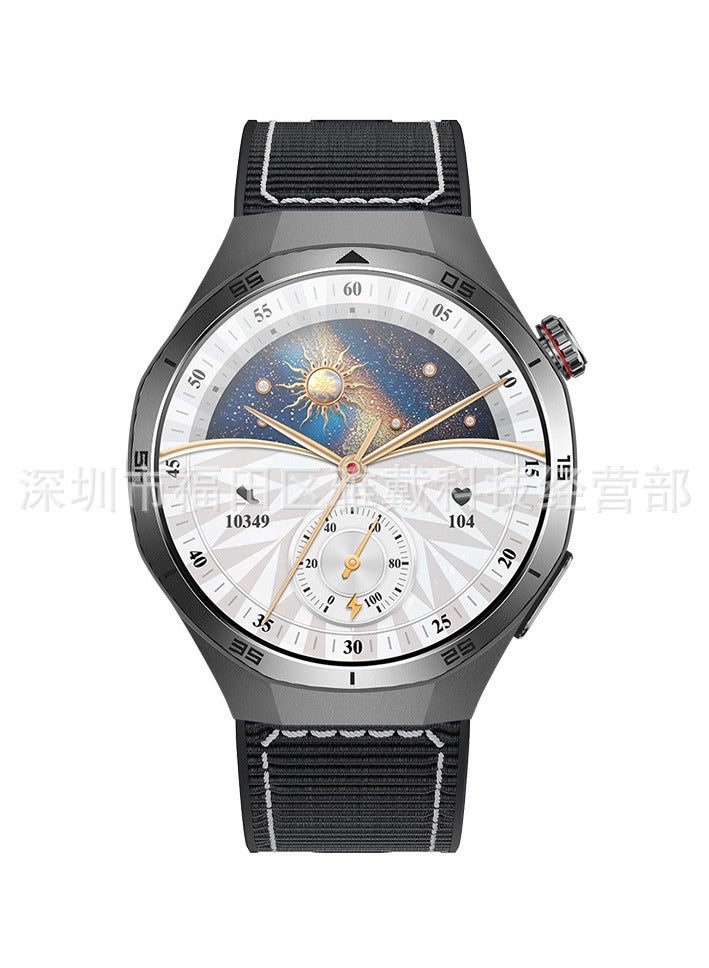 ET456 Smart Watch, 1.56 Inch Amoled Screen Health Care Tracker Smart Wrist Watch, IP68 Waterproof Full Touch Screen Smart Fitness Watch For Men And Women, (1pc, Black, Nylon Strap) - Image 1