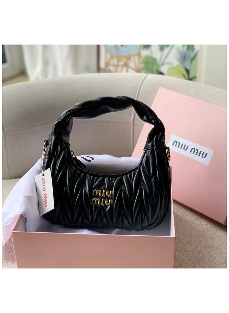 Miu Miu miu miu Wander Quilted Nappa Leather Hobo Bag for Women – Luxury Crossbody Shoulder Trend UAE 2025  - Image 1