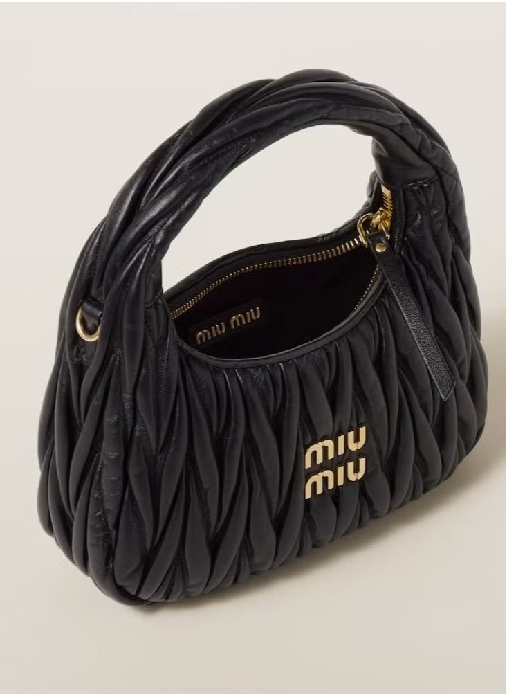 Miu Miu miu miu Wander Quilted Nappa Leather Hobo Bag for Women – Luxury Crossbody Shoulder Trend UAE 2025  - Image 4