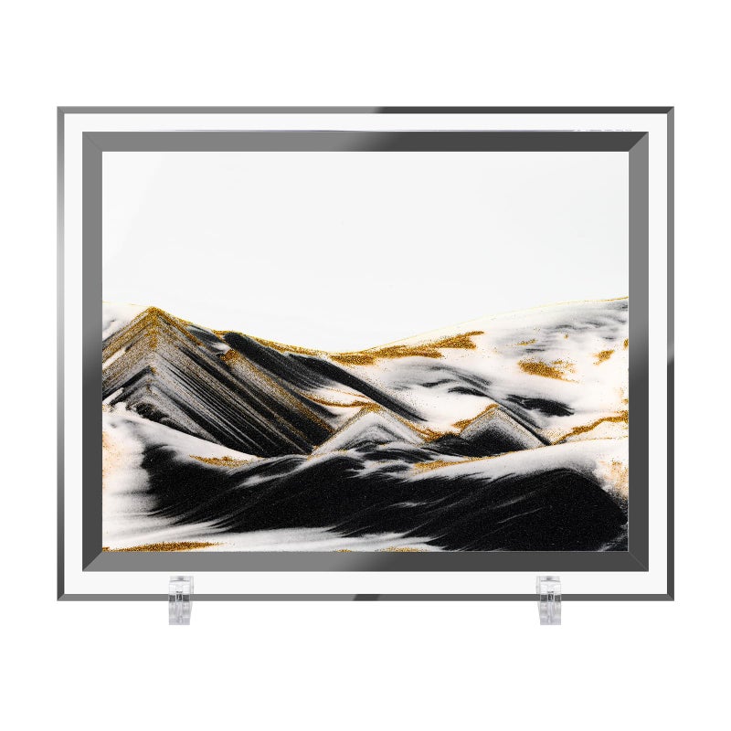 Coitak Moving Sand Art Picture Dynamic Sand Picture Golden Desktop Sand Art for Home Decor and Office