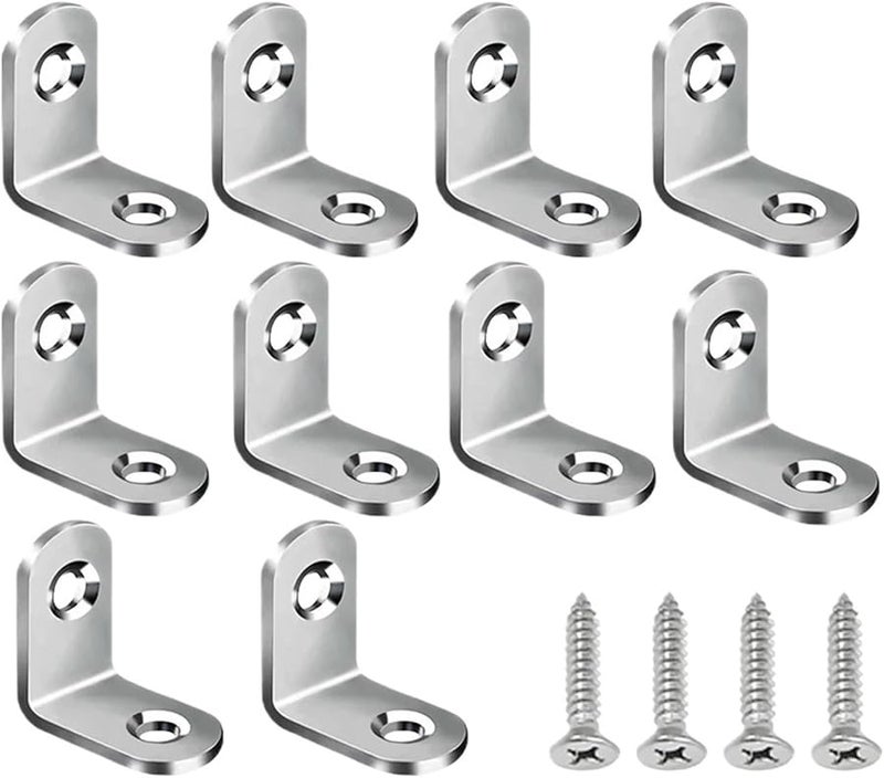 قوس زاوية على شكل حرف L من الفولاذ المقاوم للصدأ لتوصيل الخشب 50 قطعة - Image 1