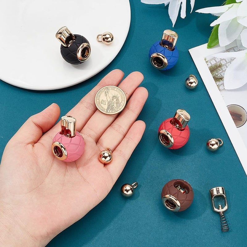 كلاراكو قفل حبل زنبركي دائري معدني من 5 ألوان من كلارك، 5 قطع من أربطة السحب المطلية بالرش، شريط انزلاقي لإيقاف الحبل مع كرة لسان الحبل لحقيبة الرباط وحقيبة الظهر وحبل الحذاء - Image 3