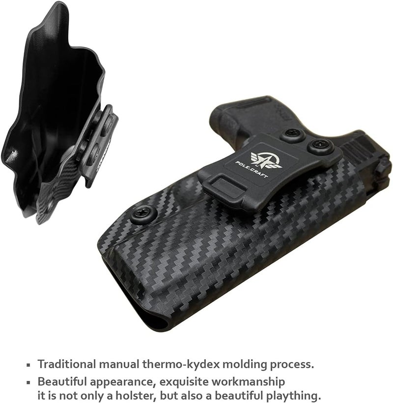 POLE.CRAFT Sig P365 Holster IWB Kydex Custom Fit: Sig Sauer P365 / P365 SAS / P365 X Pistol - Inside Waistband - Adj. Cant Retention - Image 5