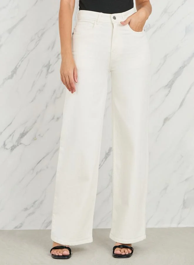 ستايلي High Rise Wide Leg Jeans