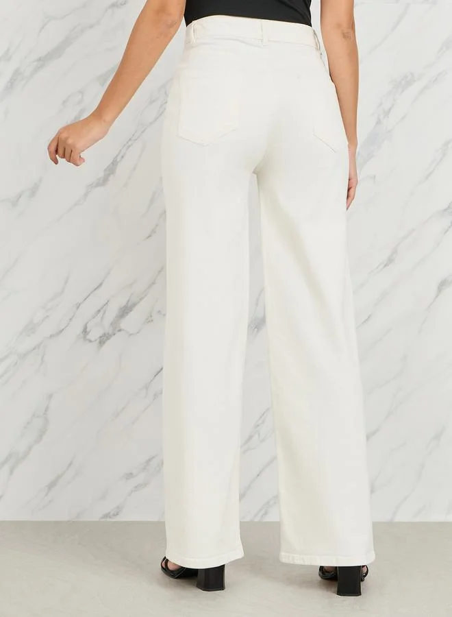 ستايلي High Rise Wide Leg Jeans