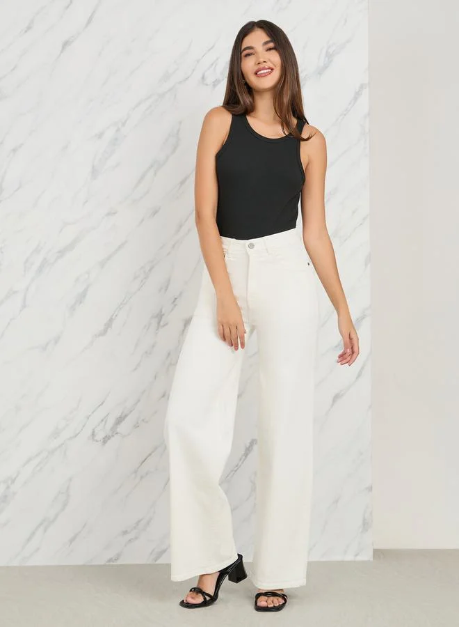 ستايلي High Rise Wide Leg Jeans