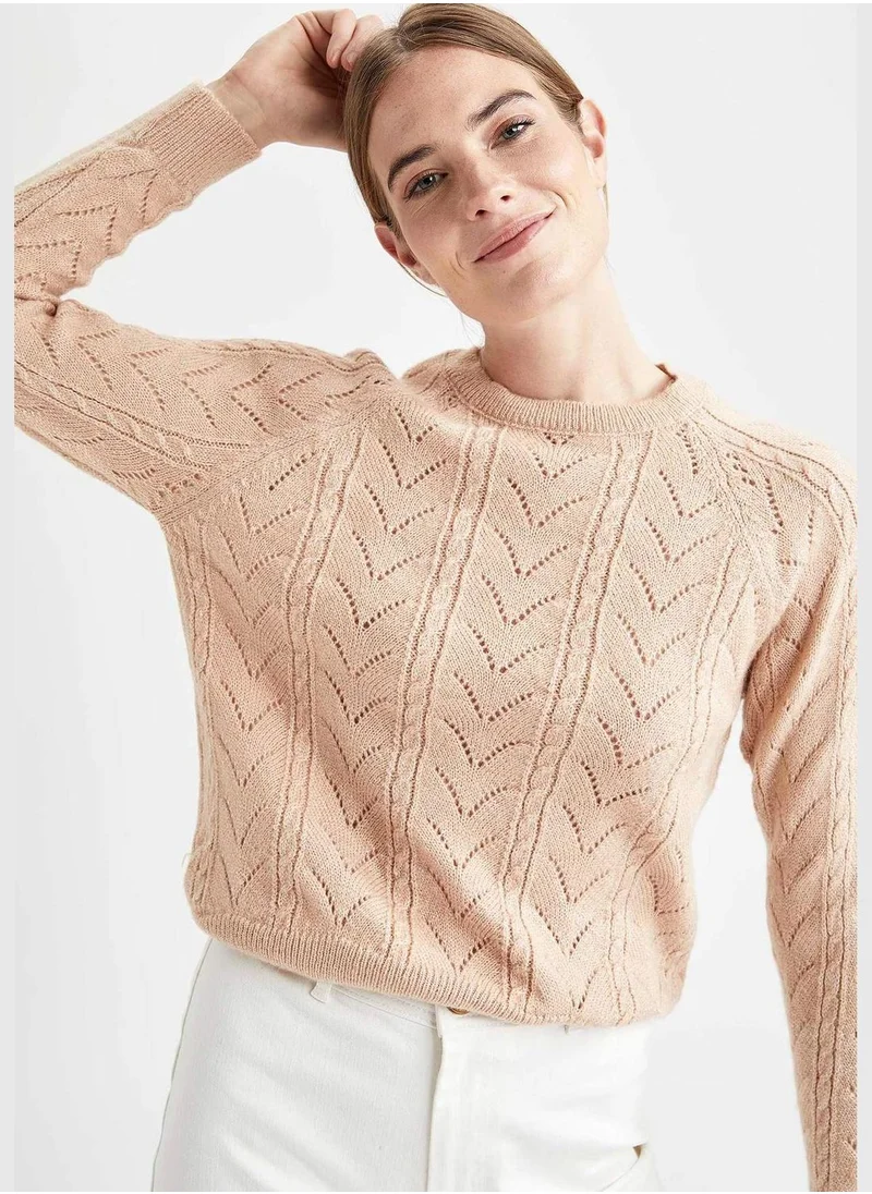 DeFacto Relax Fit Long Sleeve Woven Jumper