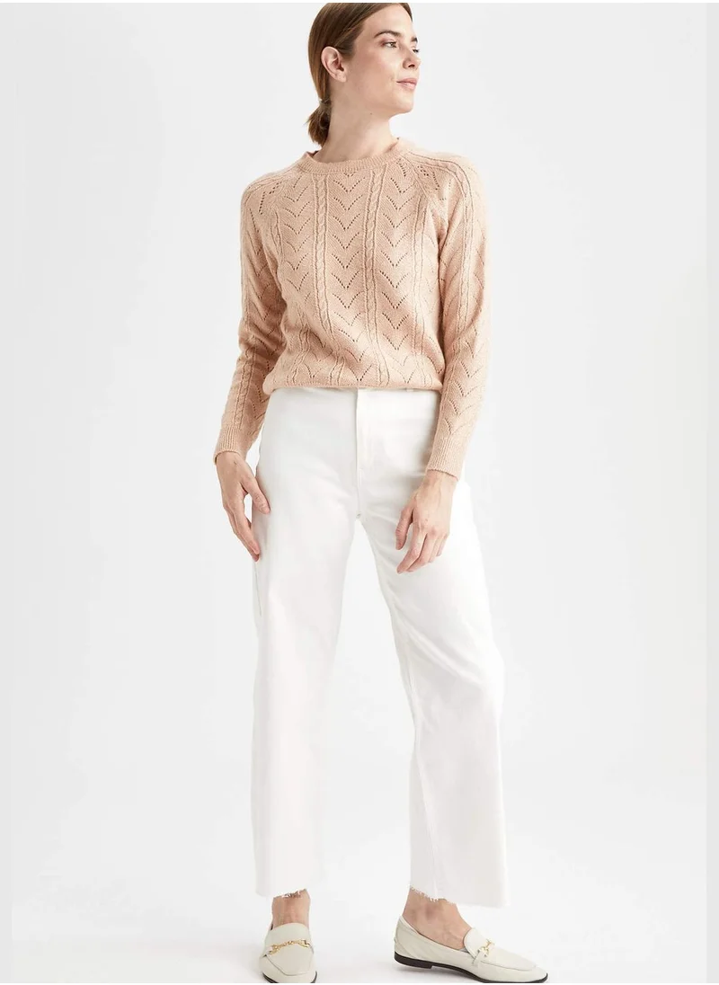 DeFacto Relax Fit Long Sleeve Woven Jumper