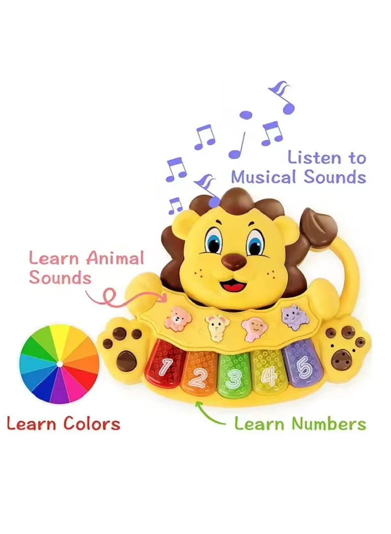 TOOLY Interactive Musical Lion Toy – Educational Learning Toy for Toddlers (Size: 18 x 3.5 x 14 cm)