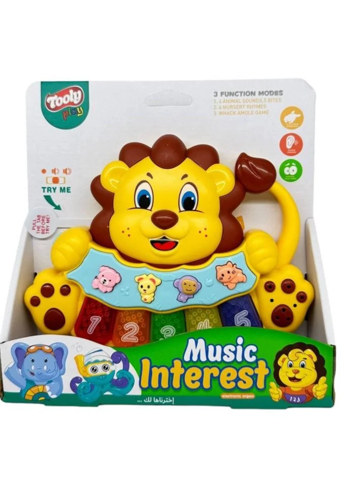TOOLY Interactive Musical Lion Toy – Educational Learning Toy for Toddlers (Size: 18 x 3.5 x 14 cm)