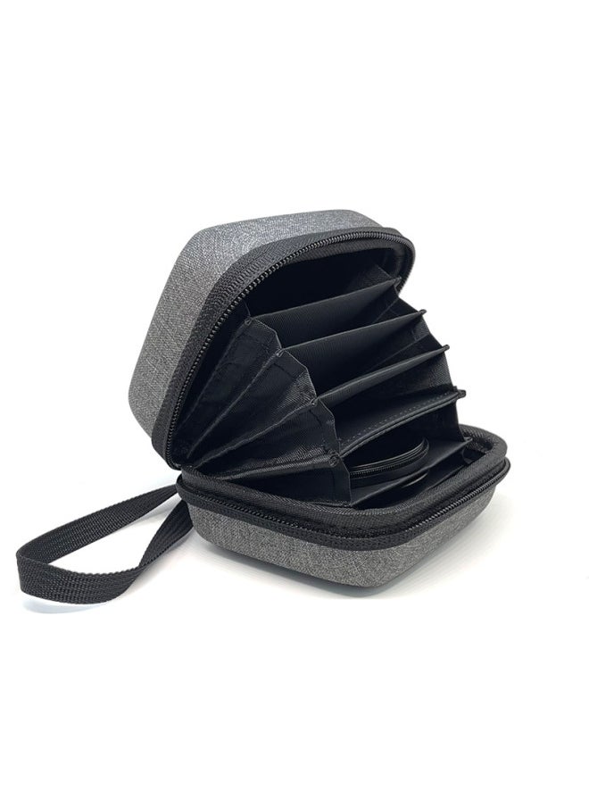 Generic Round Filter Storage Bag CPL Polarizer UV Filter Multi-Layer Protection Box ND Reducer Storage Set 8 Pikets Pack-Color:Gray  - Image 5