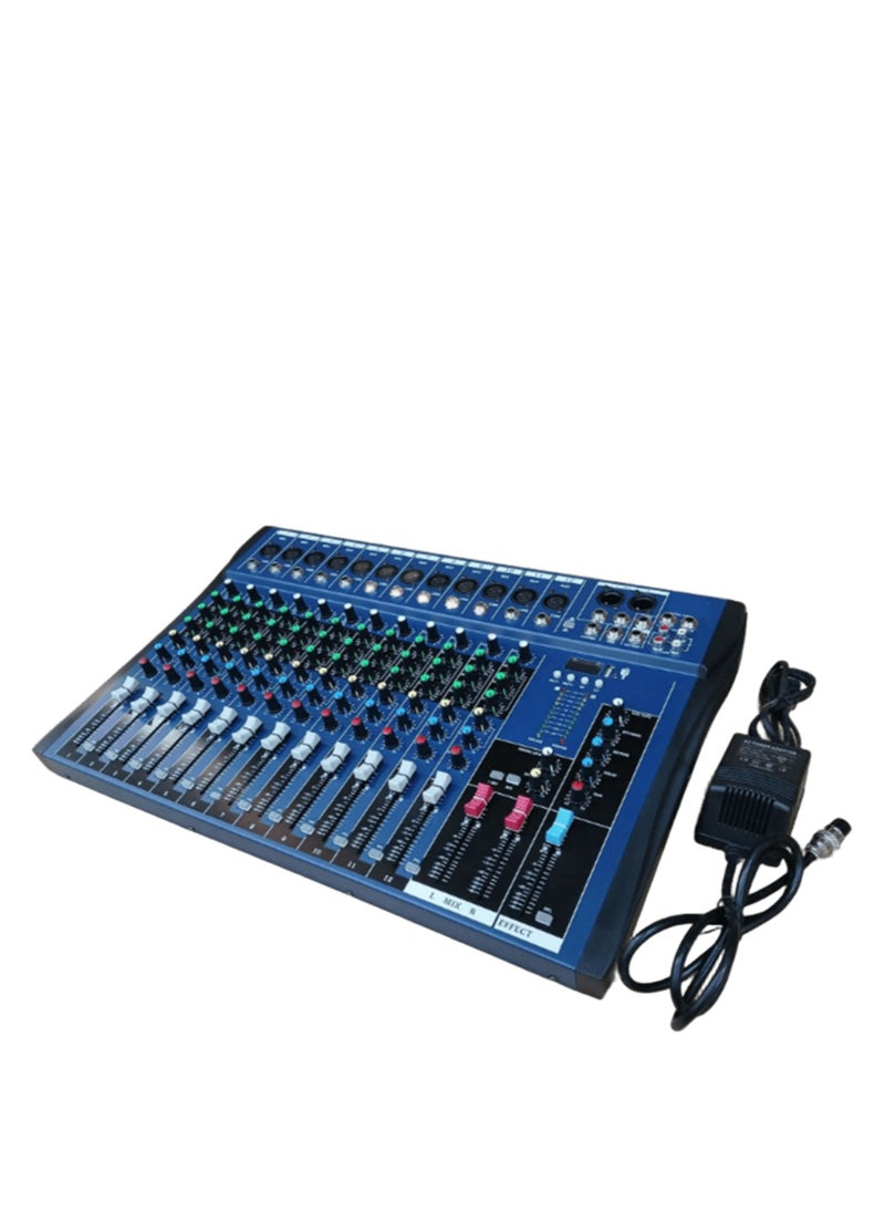 Generic - CT120 12-Channel Professional Audio Mixer for Computer Recording Sound Controller Interface Built-in Digital Effect Studio Mixer with 48V Phantom Power, RCA Input/Output, 120S-USB, MP3, Bluetooth, EQ - Image 1