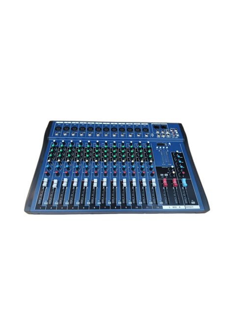 CT120 12-Channel Professional Audio Mixer for Computer Recording Sound Controller Interface Built-in Digital Effect Studio Mixer with 48V Phantom Power, RCA Input/Output, 120S-USB, MP3, Bluetooth, EQ