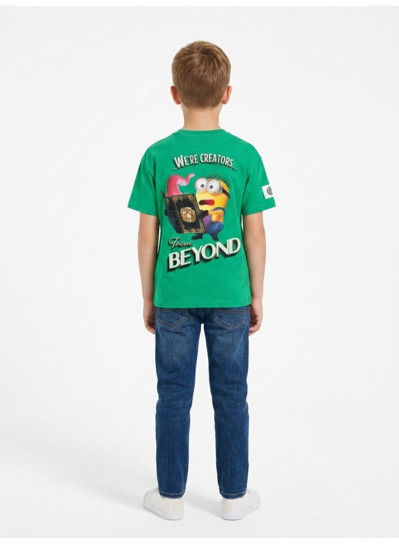 Minions Teen Boys' Green T-Shirt with Graphic Print - Image 4
