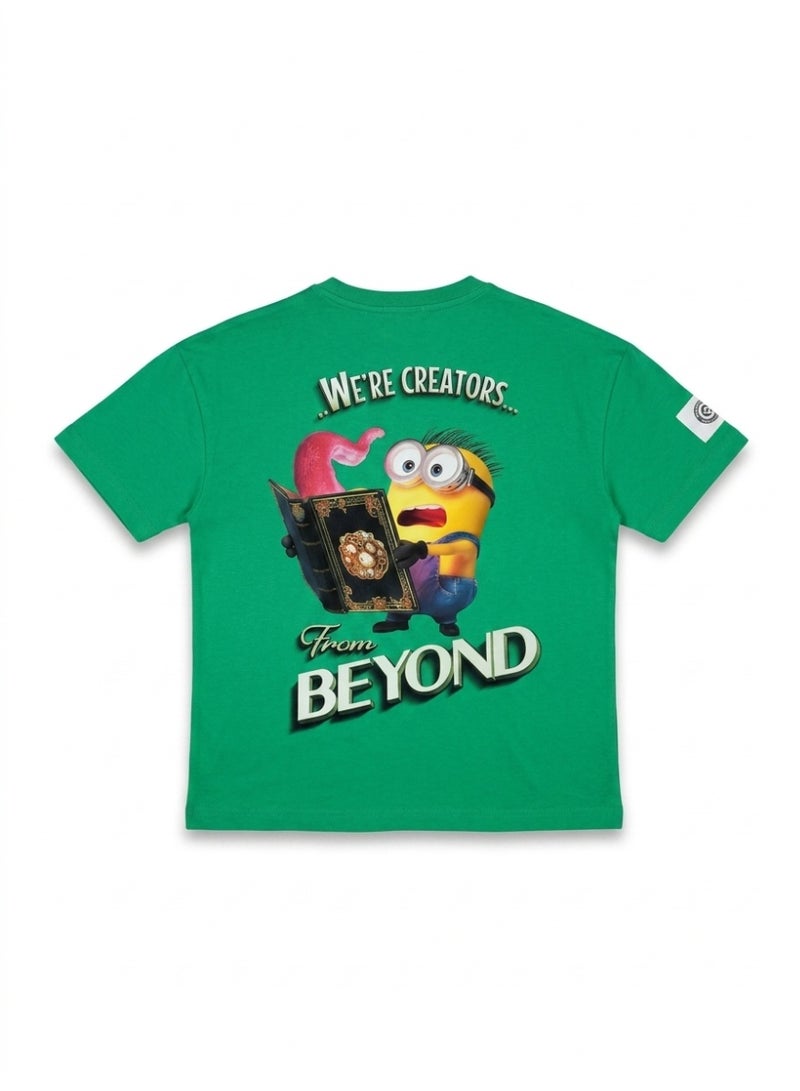 Minions Teen Boys' Green T-Shirt with Graphic Print - Image 2