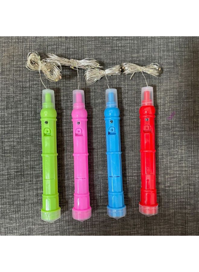 Led Lamp String Luminous Wave Ball 2-section 3-section Handle Two-section Three-section Hand-held Handle Lamp Batch A Generation Of Hair-Color:3 Handle 3 M Colored Lights (without Battery)-Specifications:Mixed Color 50 Pack