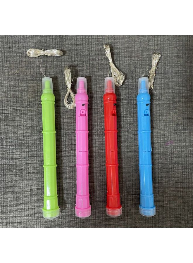 Led Lamp String Luminous Wave Ball 2-section 3-section Handle Two-section Three-section Hand-held Handle Lamp Batch A Generation Of Hair-Color:3 Handle 3 M Colored Lights (without Battery)-Specifications:Mixed Color 50 Pack