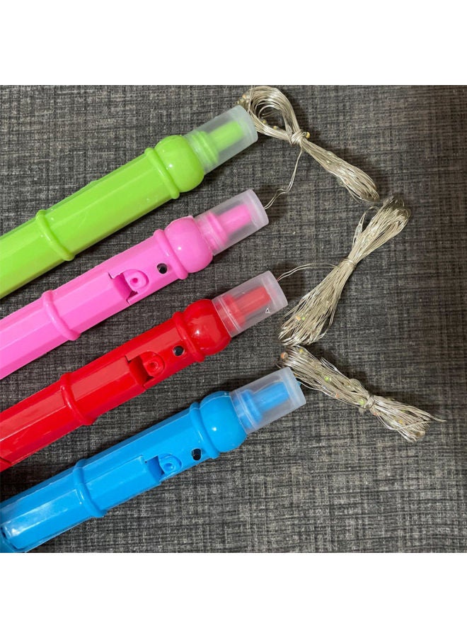 Led Lamp String Luminous Wave Ball 2-section 3-section Handle Two-section Three-section Hand-held Handle Lamp Batch A Generation Of Hair-Color:3 Handle 3 M Colored Lights (without Battery)-Specifications:Mixed Color 50 Pack