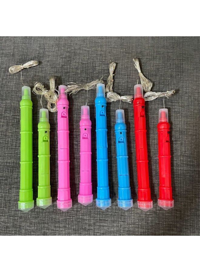 Led Lamp String Luminous Wave Ball 2-section 3-section Handle Two-section Three-section Hand-held Handle Lamp Batch A Generation Of Hair-Color:3 Handle 3 M Colored Lights (without Battery)-Specifications:Mixed Color 50 Pack