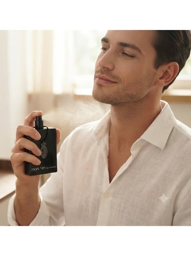 Mark Him Eau de Parfum Vaporisateur Natural Perfume 100ml – Bold & Sophisticated Long Lasting Luxury Masculine Fragrance | Woody Aromatic Perfume for Confident Men (Inspired Men’s Style) - Image 2