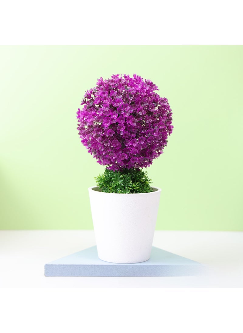 Generic Mini Artificial Bonsai Tree Home Decor [Fortune ball Lotus color]]