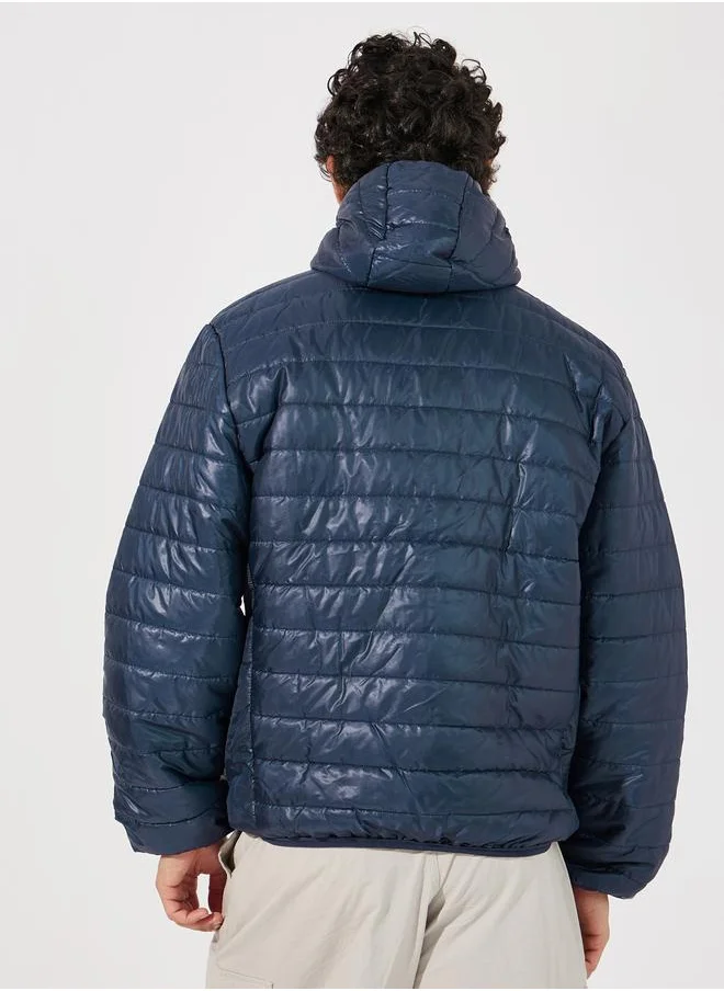 Styli Front Zip Hooded Puffer Jacket