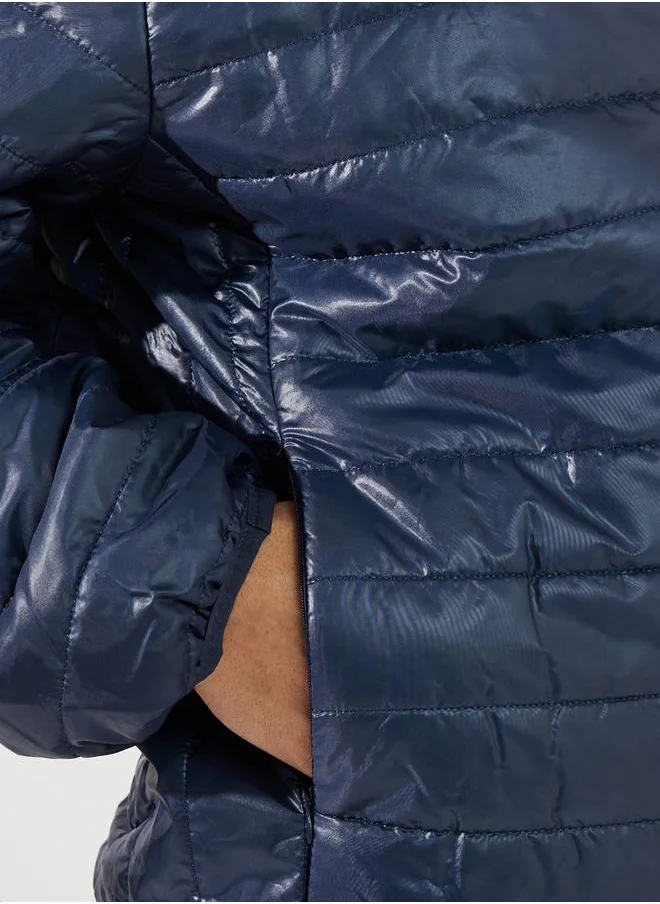 Styli Front Zip Hooded Puffer Jacket