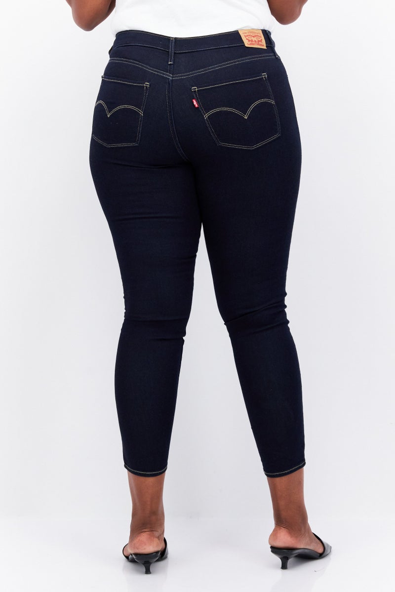 Levi's جينز نسائي ضيق جداً سادة قابل للتمدد، أزرق داكن - Image 4
