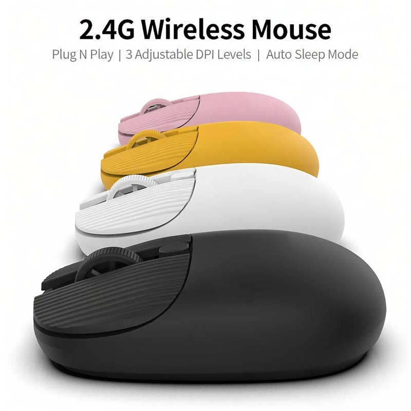 Wireless with 2.4G Receiver for Laptop Ergonomic Computer Auto Sleep Mode Plug N Play 3 Adjustable DPI Levels, Black - Image 4
