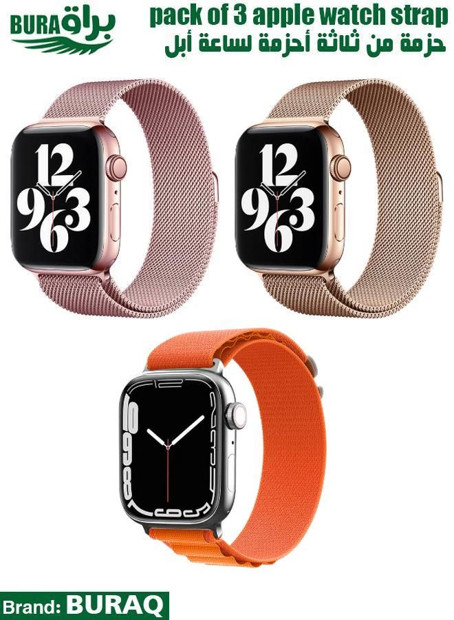 BURAQ Apple Watch Band Strap For Apple Watch Ultra 2/Ultra 49mm, Series 10 46mm, 9/8/7 45mm, SE2/SE/6/5/4 44mm, 3/2/1 42mm