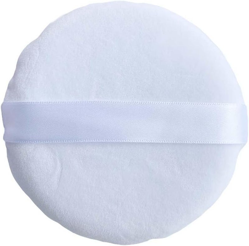COSHINE Jumbo Pure Cotton Powder Puff 5 INCH 13cm Body Powder Puff Self Tanning Applicator For Loose Mineral Powder Body Powder Cosmetic Foundation Sponges White1 piece