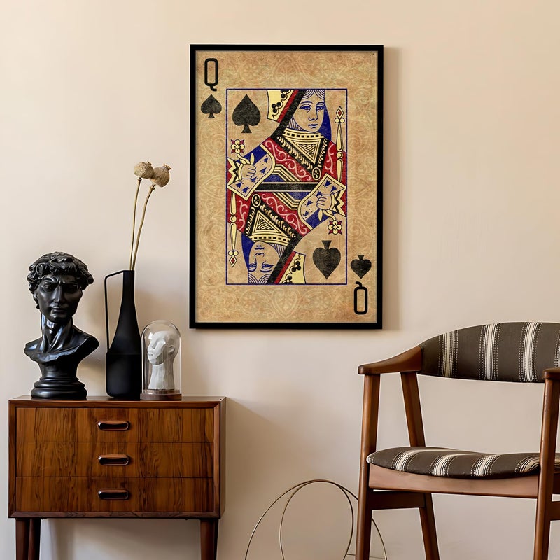 Ritwika's Ritwikas Premium Artwork Of Jack Of Diamond Card Framed Wall Painting For Decorating Your Space Gift Size 135 x 95 Inch Set of 1 04 SPADE QUEEN - Image 5