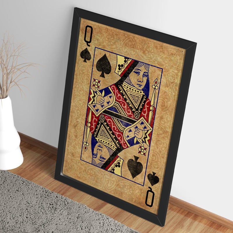 Ritwika's Ritwikas Premium Artwork Of Jack Of Diamond Card Framed Wall Painting For Decorating Your Space Gift Size 135 x 95 Inch Set of 1 04 SPADE QUEEN - Image 3