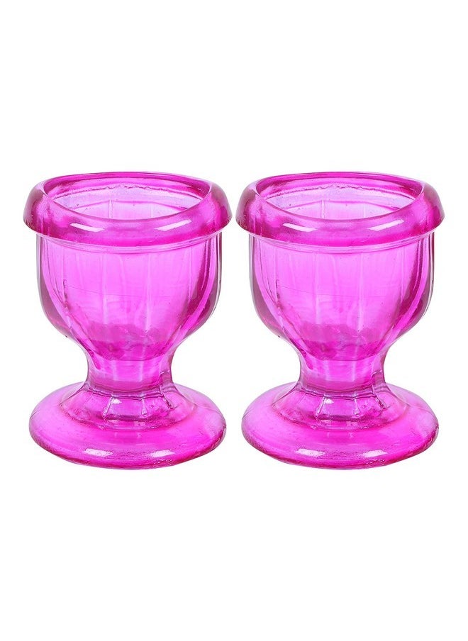 WHOLELIFEOBJECTS WHOLELIFEOBJECTS Glass Eye Wash Cup with Engineering Design to Fit Eyes for Effective Eye Cleansing - Eye Shaped Rim, Snug Fit Set of 2 (Pink)  - Image 1