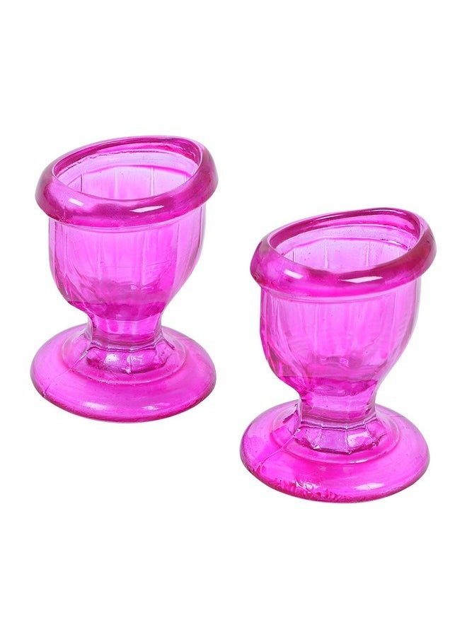 WHOLELIFEOBJECTS WHOLELIFEOBJECTS Glass Eye Wash Cup with Engineering Design to Fit Eyes for Effective Eye Cleansing - Eye Shaped Rim, Snug Fit Set of 2 (Pink)  - Image 2