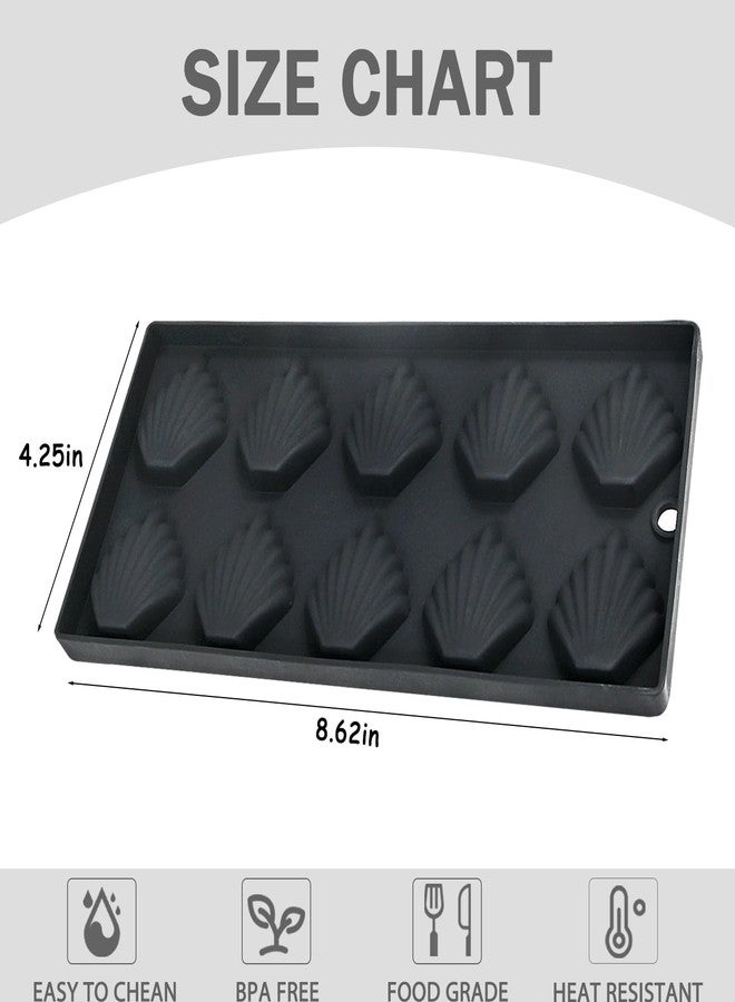 Vrthske 10-Cavity Madeleine Silicone Baking Pan, Shell Shaped Molds for Chocolate, Candy, Gummy, Cookie, Cupcake Topper, Cake Decoration - Image 2