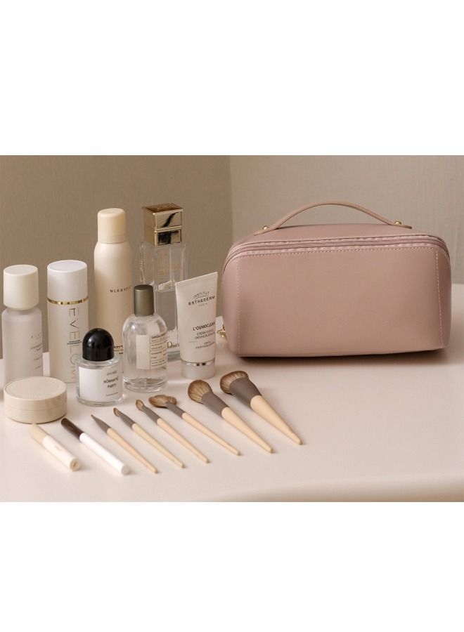 New Large Capacity Travel Cosmetic Multifunction Makeup Organizer pink - Image 1