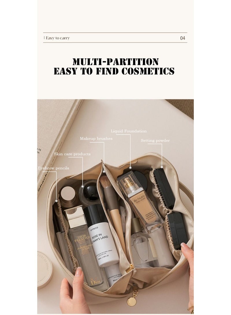 New Large Capacity Travel Cosmetic Multifunction Makeup Organizer pink - Image 4